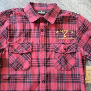 Yellowstone Flannel Shirt Men’s Size S Red Black Long Sleeve Dutton Ranch NWT
